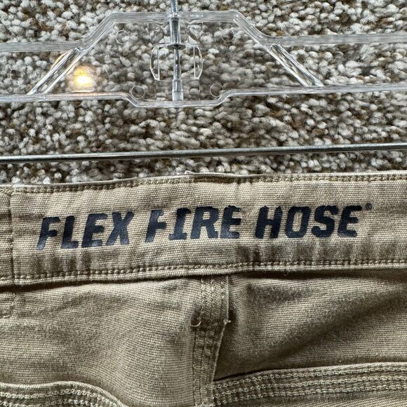 Duluth Trading Company Flex Fire Hose Pants Mens 34x28 Tan Canvas Workwear Adult - Picture 7 of 10